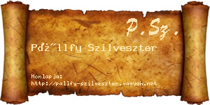 Pállfy Szilveszter névjegykártya